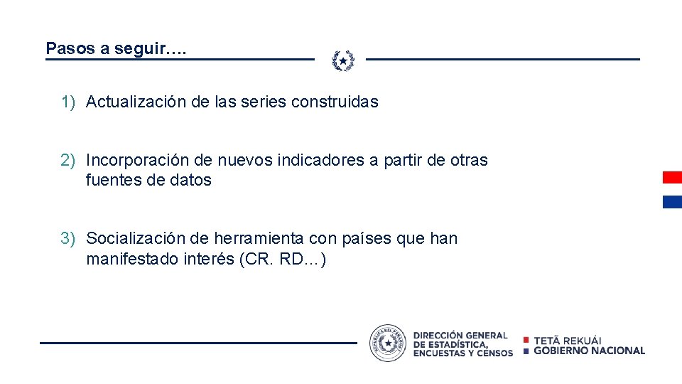 Pasos a seguir…. 1) Actualización de las series construidas 2) Incorporación de nuevos indicadores