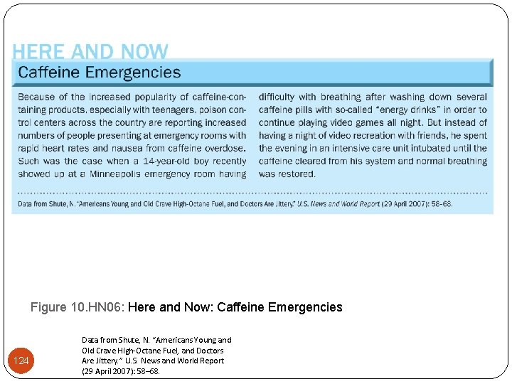 Figure 10. HN 06: Here and Now: Caffeine Emergencies 124 Data from Shute, N.