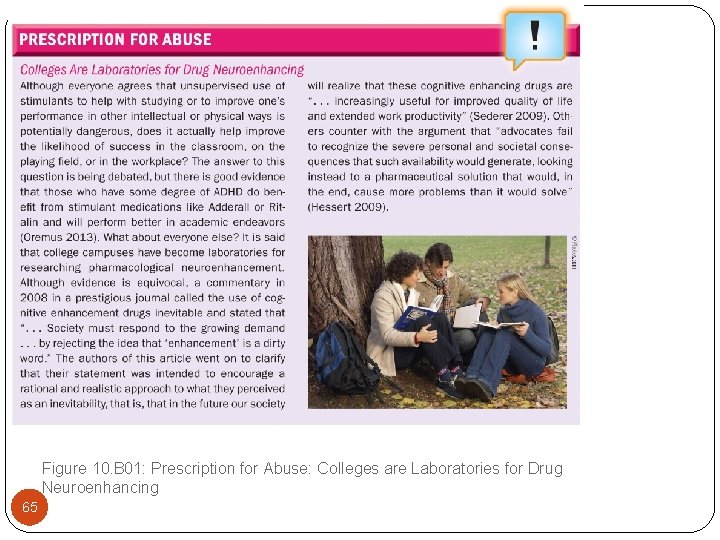 Figure 10. B 01: Prescription for Abuse: Colleges are Laboratories for Drug Neuroenhancing 65