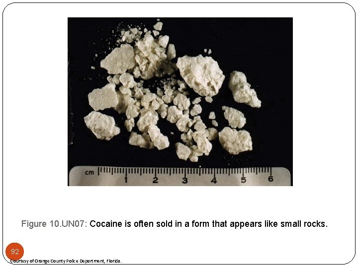 Figure 10. UN 07: Cocaine is often sold in a form that appears like