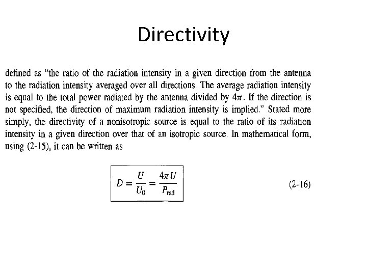 Directivity 