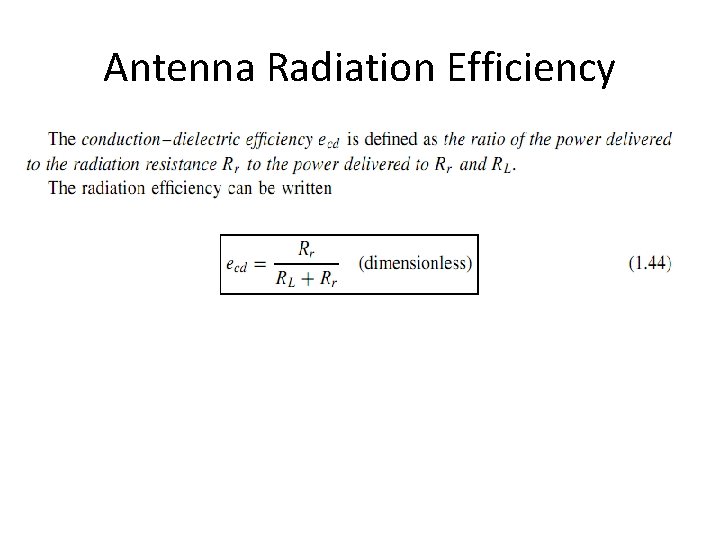 Antenna Radiation Efficiency 