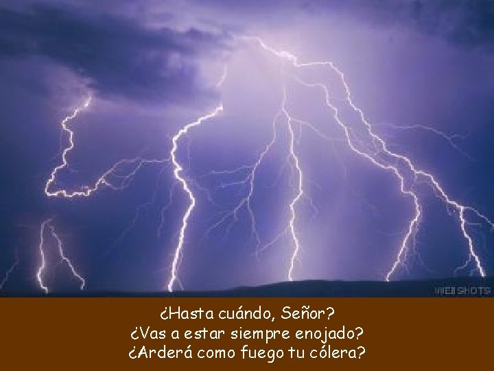 ¿Hasta cuándo, Señor? ¿Vas a estar siempre enojado? ¿Arderá como fuego tu cólera? 