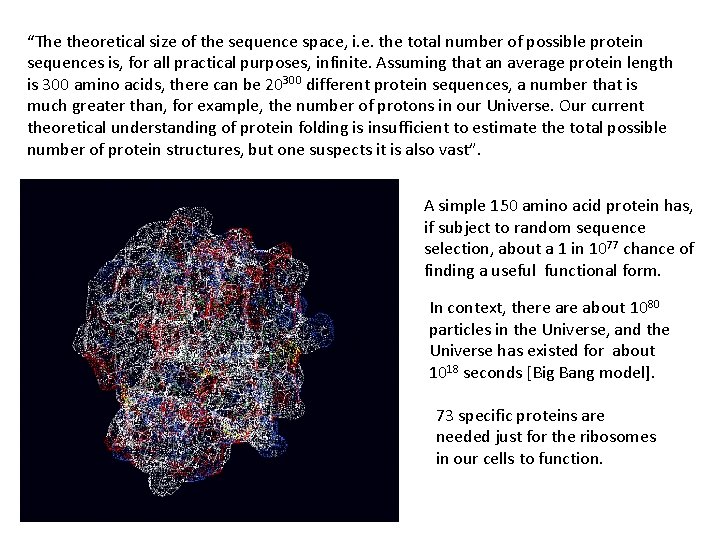 “The theoretical size of the sequence space, i. e. the total number of possible