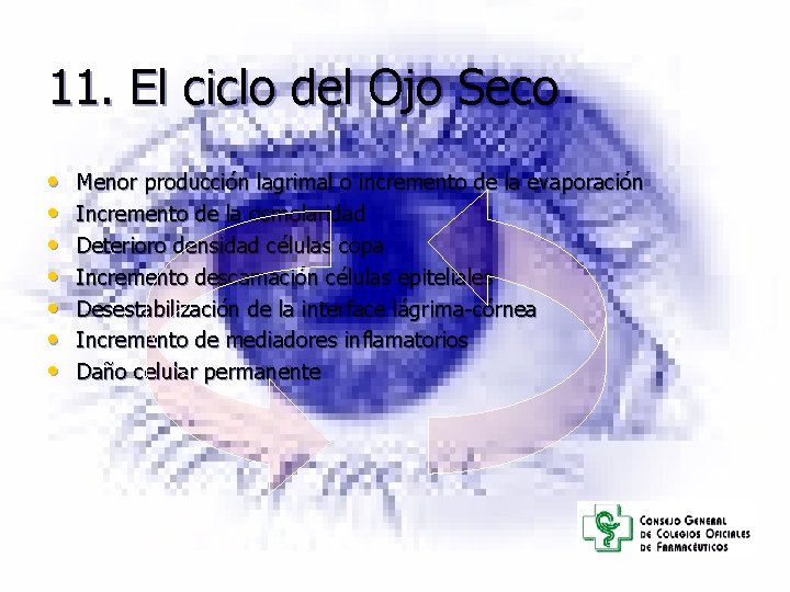 11. El ciclo del Ojo Seco • • Menor producción lagrimal o incremento de 11. El ciclo del Ojo Seco • • Menor producción lagrimal o incremento de