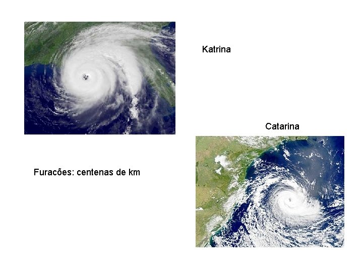 Katrina Catarina Furacões: centenas de km 