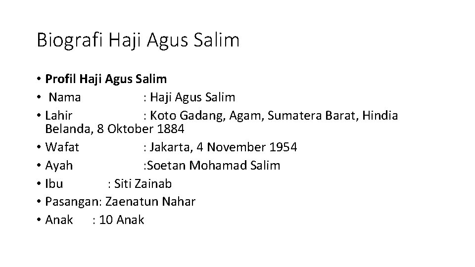 Tokoh Nasional Berintegritas Haji Agus Salim Ratna Dwi