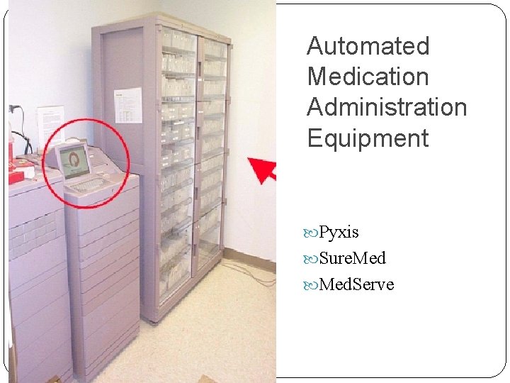 Automated Medication Administration Equipment Pyxis Sure. Med. Serve 