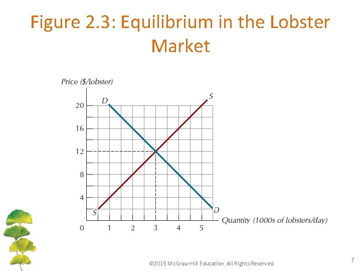 Figure 2. 3: Equilibrium in the Lobster Market © 2015 Mc. Graw-Hill Education. All