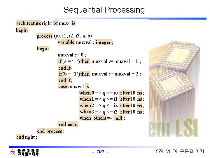 Sequential Processing architecture right of mux 4 is architecture of is begin process (i