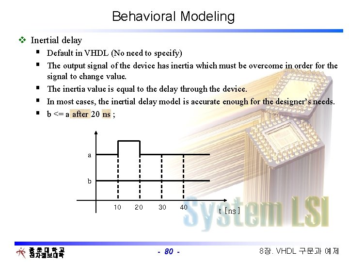 Behavioral Modeling v Inertial delay § Default in VHDL (No need to specify) §