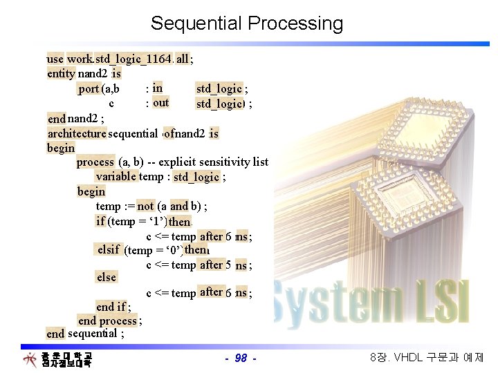 Sequential Processing use work std_logic_1164 all use work. std_logic_1164. all ; entity nand 2