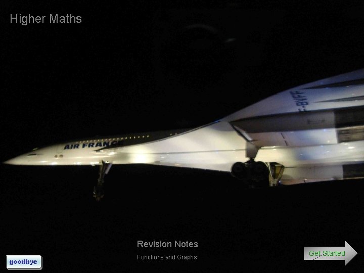 Higher Maths Revision Notes goodbye Functions and Graphs Get Started 