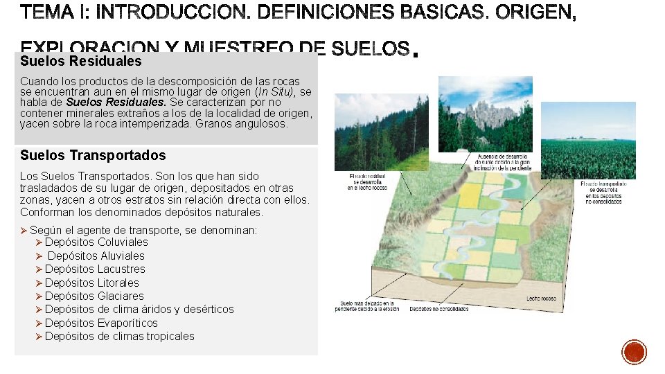 Suelos Residuales Cuando los productos de la descomposición de las rocas se encuentran aun