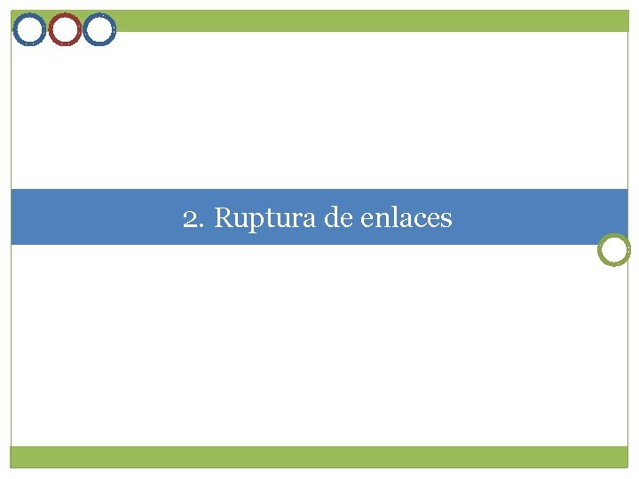 2. Ruptura de enlaces 2. Ruptura de enlaces