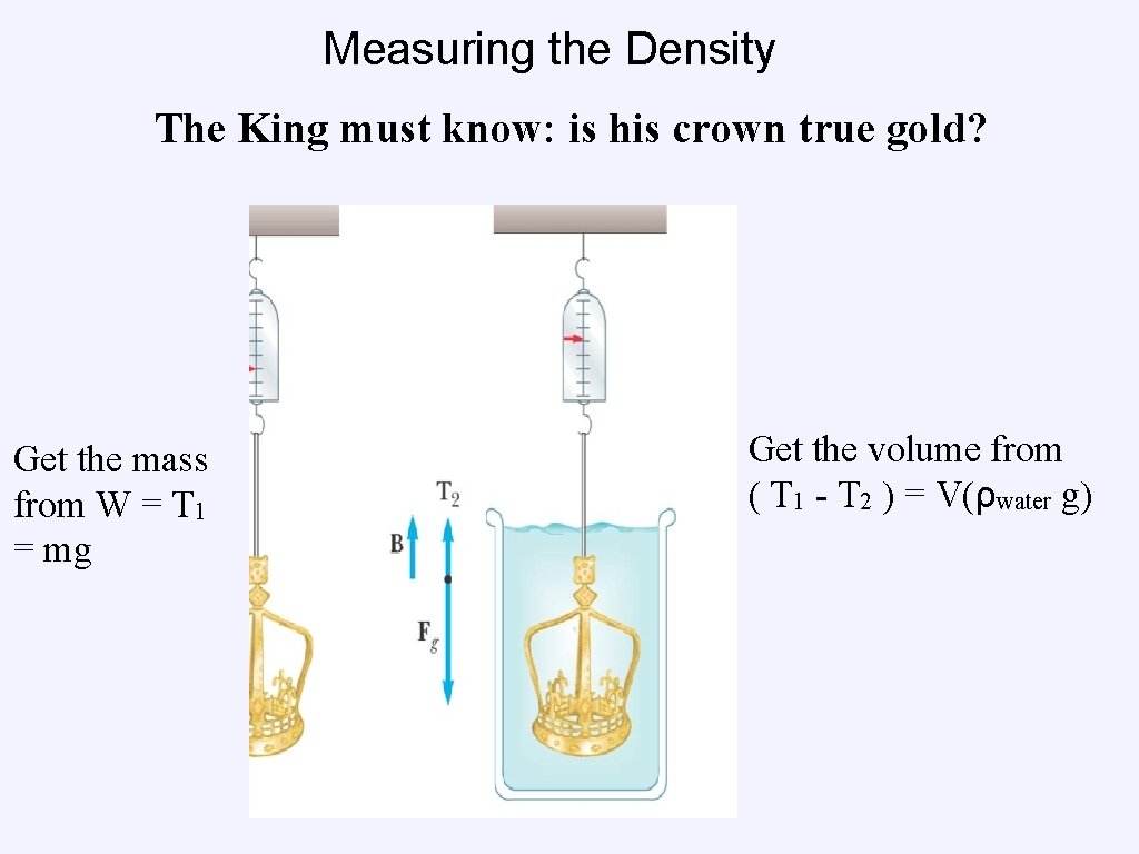 Measuring the Density The King must know: is his crown true gold? Get the Measuring the Density The King must know: is his crown true gold? Get the