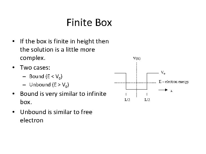 Finite Box • If the box is finite in height then the solution is