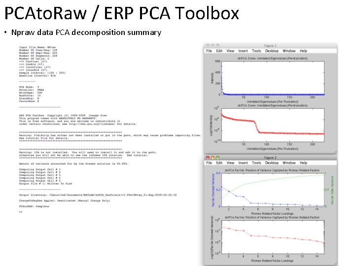 PCAto. Raw / ERP PCA Toolbox • Npraw data PCA decomposition summary 