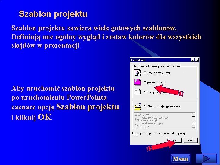 Szablon projektu zawiera wiele gotowych szablonów. Definiują one ogólny wygląd i zestaw kolorów dla