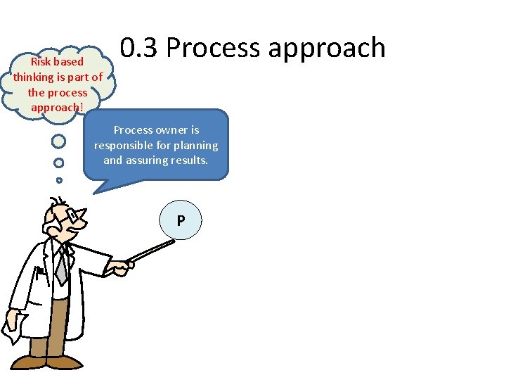 Risk based thinking is part of the process approach! 0. 3 Process approach Process