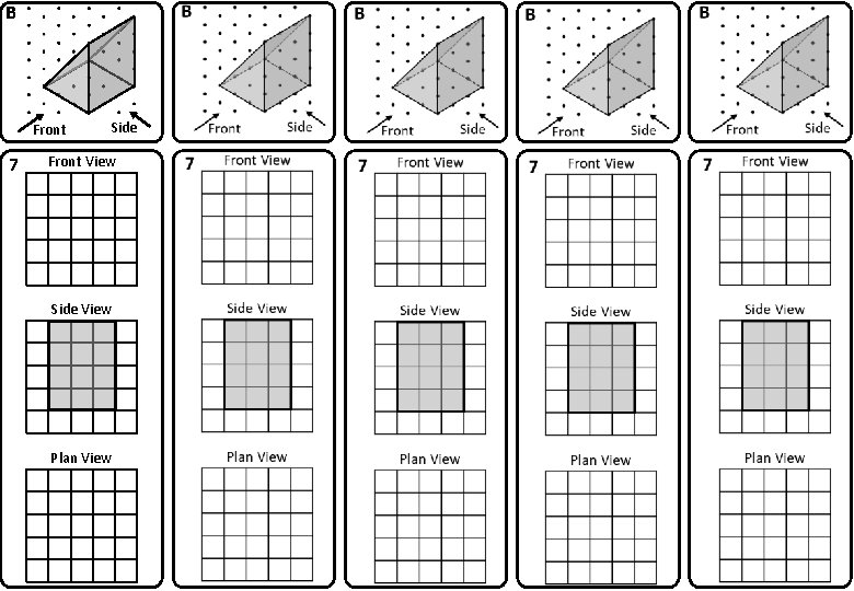 B Front 7 Side Front View Side View Plan View 