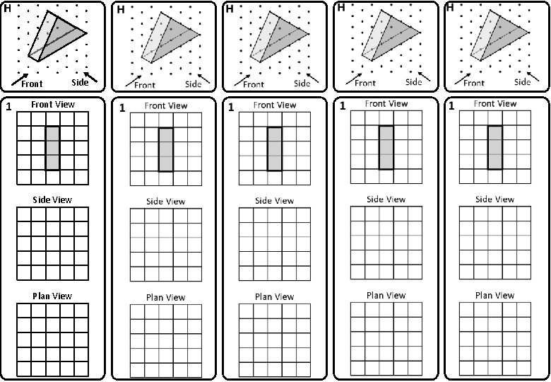 H Front 1 Side Front View Side View Plan View 
