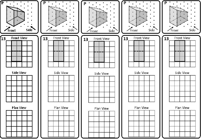 P Front 13 Side Front View Side View Plan View 
