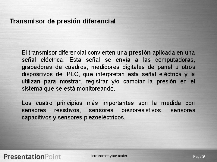 Transmisor de presión diferencial El transmisor diferencial convierten una presión aplicada en una señal Transmisor de presión diferencial El transmisor diferencial convierten una presión aplicada en una señal