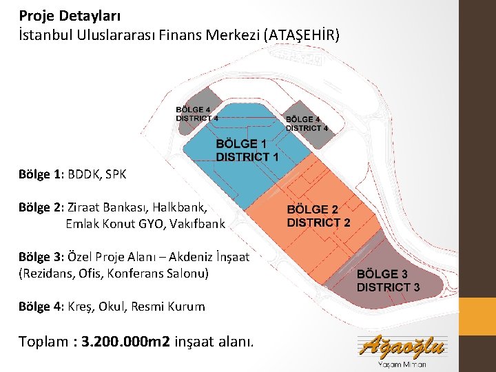 Proje Detayları İstanbul Uluslararası Finans Merkezi (ATAŞEHİR) Bölge 1: BDDK, SPK Bölge 2: Ziraat