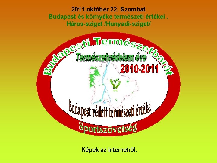 2011. október 22. Szombat Budapest és környéke természeti értékei. Háros-sziget /Hunyadi-sziget/ Képek az internetről.