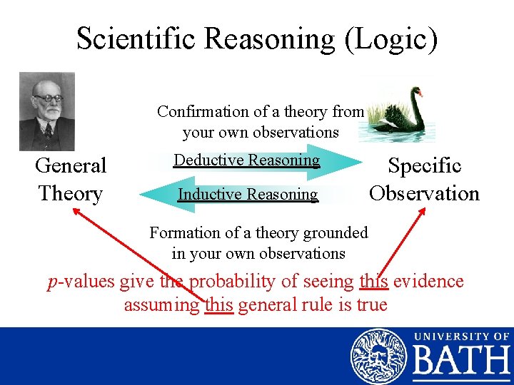 Scientific Reasoning (Logic) Confirmation of a theory from your own observations General Theory Deductive