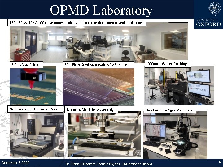 OPMD Laboratory 160 m 2 Class 10 k & 100 clean rooms dedicated to