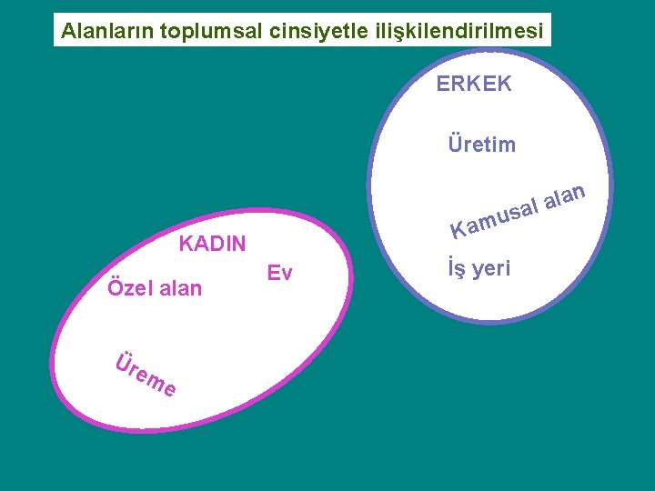 Alanların toplumsal cinsiyetle ilişkilendirilmesi ERKEK Üretim ala l a s u m a K Alanların toplumsal cinsiyetle ilişkilendirilmesi ERKEK Üretim ala l a s u m a K