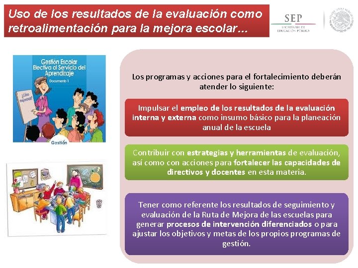 Uso de los resultados de la evaluación como retroalimentación para la mejora escolar… Los Uso de los resultados de la evaluación como retroalimentación para la mejora escolar… Los