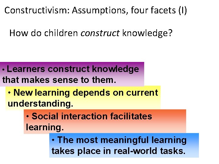 Constructivism EDU 330 Educational Psychology Daniel Moos Constructivism