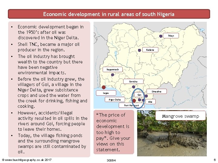 Economic development in rural areas of south Nigeria • • • Economic development began Economic development in rural areas of south Nigeria • • • Economic development began