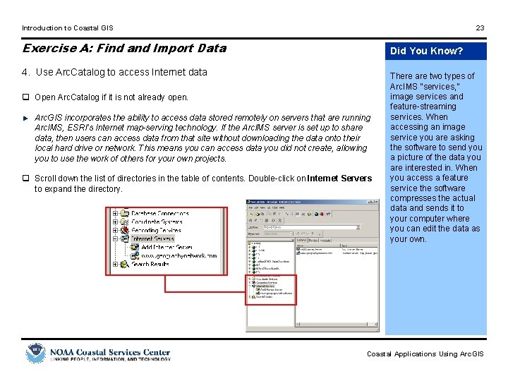 Introduction to Coastal GIS 23 Exercise A: Find and Import Data Did You Know?