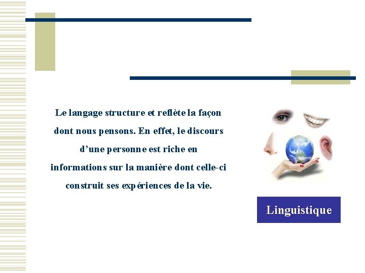 Le langage structure et reflète la façon dont nous pensons. En effet, le discours