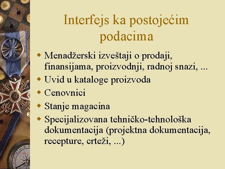 Interfejs ka postojećim podacima w Menadžerski izveštaji o prodaji, finansijama, proizvodnji, radnoj snazi, . Interfejs ka postojećim podacima w Menadžerski izveštaji o prodaji, finansijama, proizvodnji, radnoj snazi, .