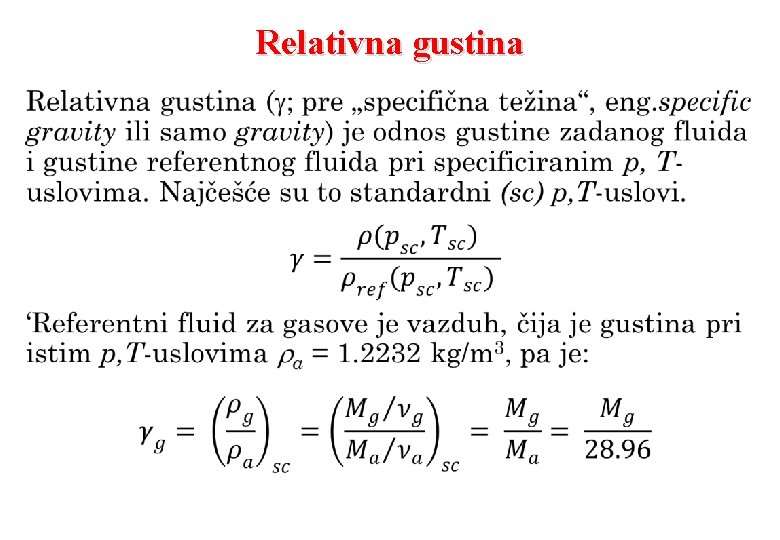 Relativna gustina • 