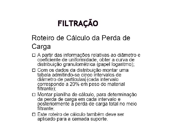 FILTRAÇÃO FILTRAÇÃO