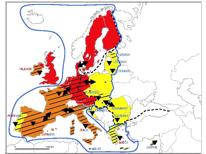 ESTONIE LETTONIE IRLANDE LITUANIE TCHÉQUIE SLOVÉNIE CROATIE PORTUGAL ROUMANIE BULGARIE ESPAGNE ITALIE GRÈCE MALTE