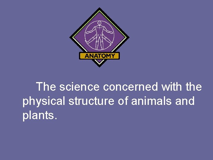 The science concerned with the physical structure of animals and plants. 