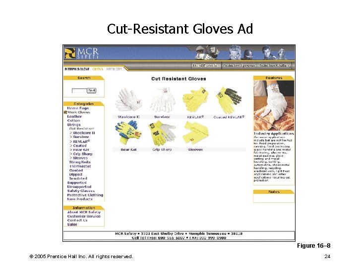 Cut-Resistant Gloves Ad Figure 16– 8 © 2005 Prentice Hall Inc. All rights reserved.