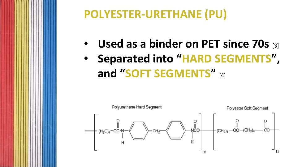 POLYESTER-URETHANE (PU) • Used as a binder on PET since 70 s [3] •