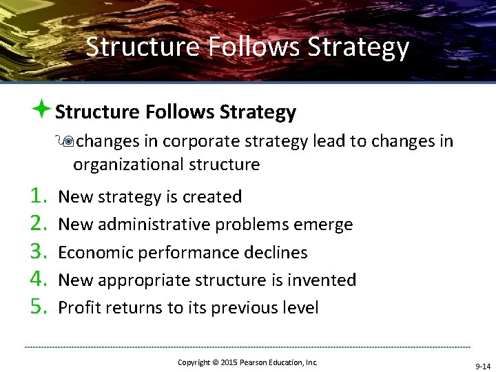 Structure Follows Strategy ªStructure Follows Strategy 9 changes in corporate strategy lead to changes
