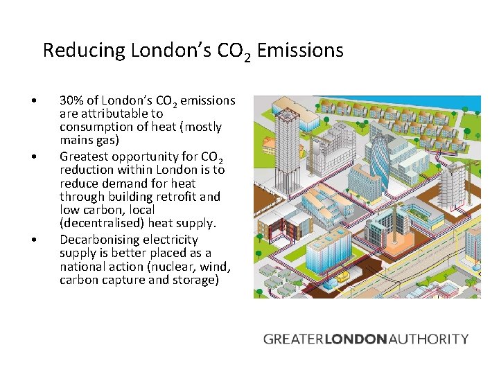 Reducing London’s CO 2 Emissions • • • 30% of London’s CO 2 emissions