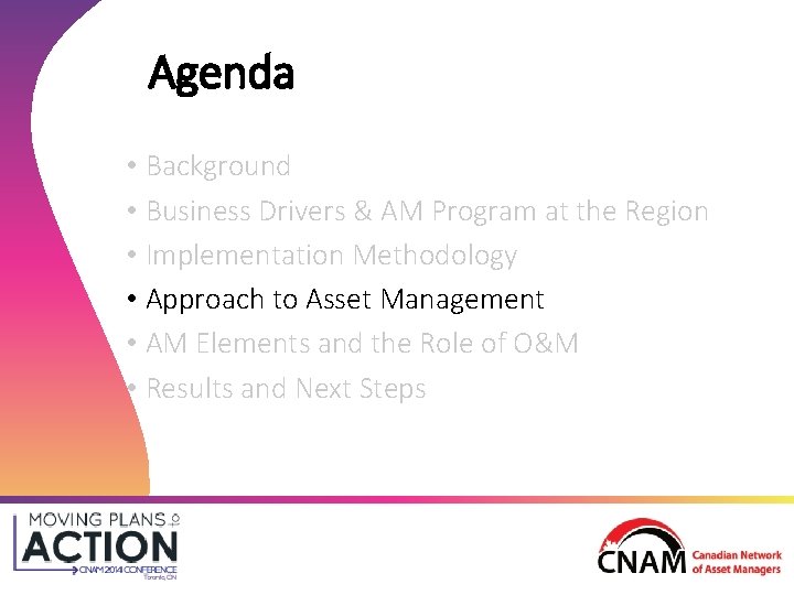 Agenda • Background • Business Drivers & AM Program at the Region • Implementation