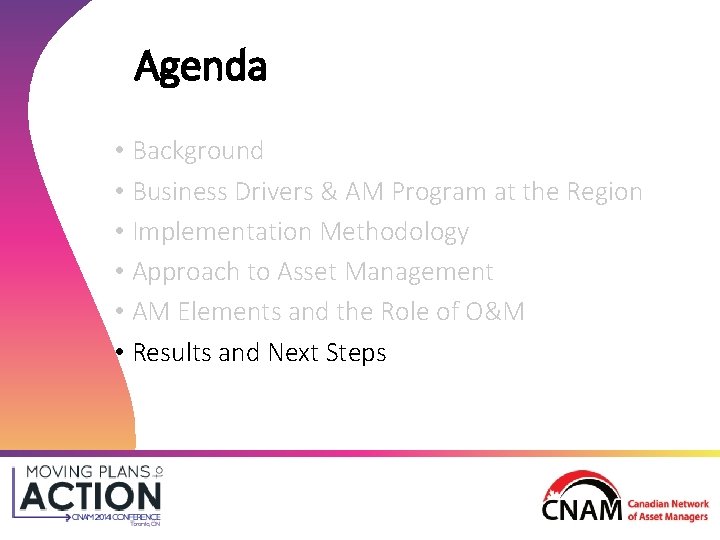 Agenda • Background • Business Drivers & AM Program at the Region • Implementation