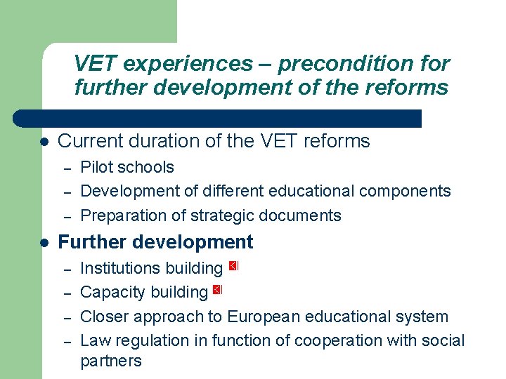 Current and future development of vocational education in